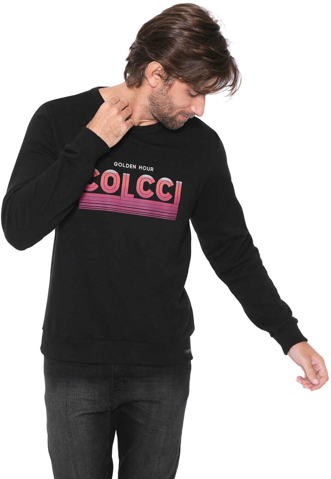 Moletom Fechado Colcci Golden Hour Preto