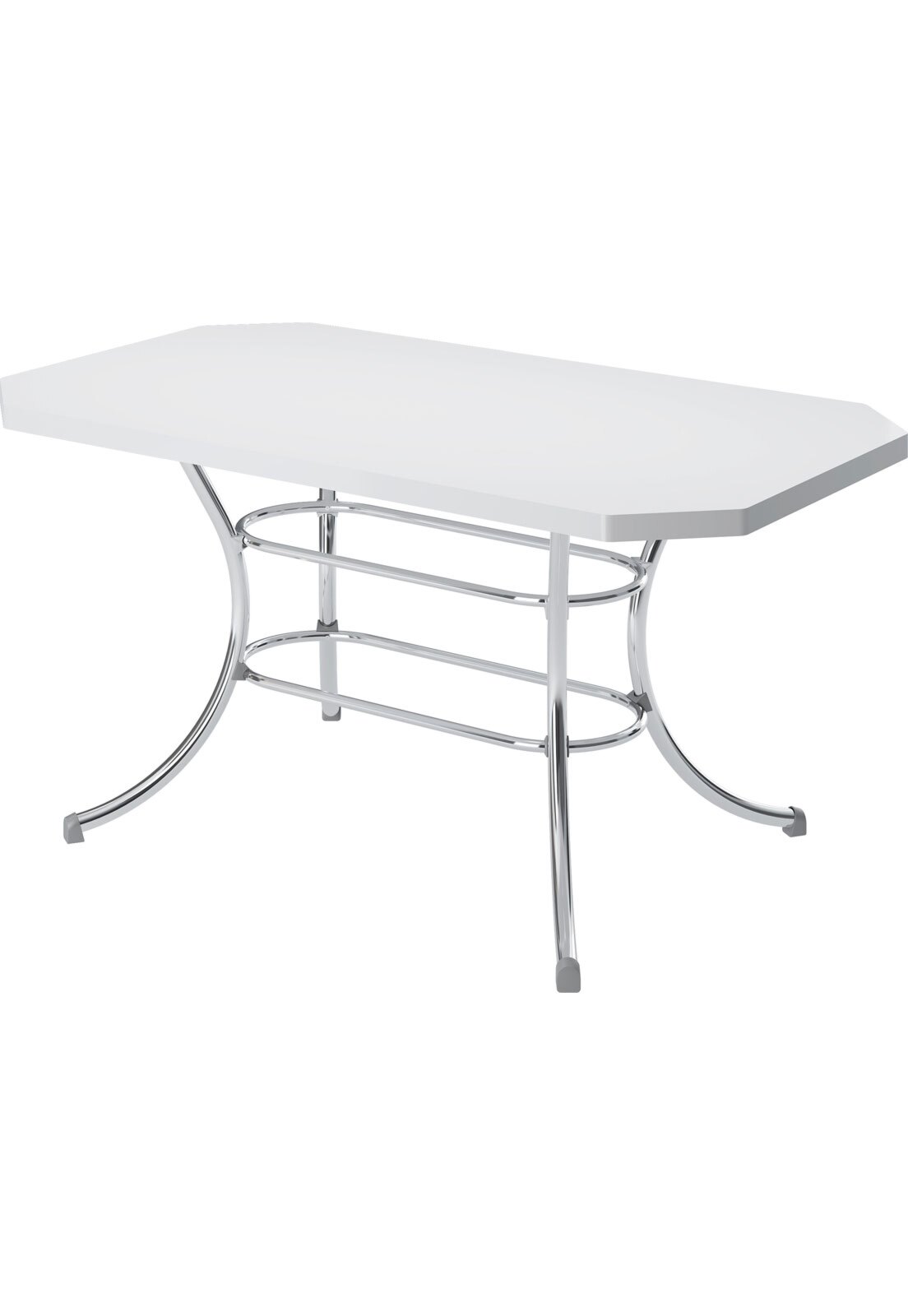 Mesa 1507 Cromado Móveis Carraro Branco