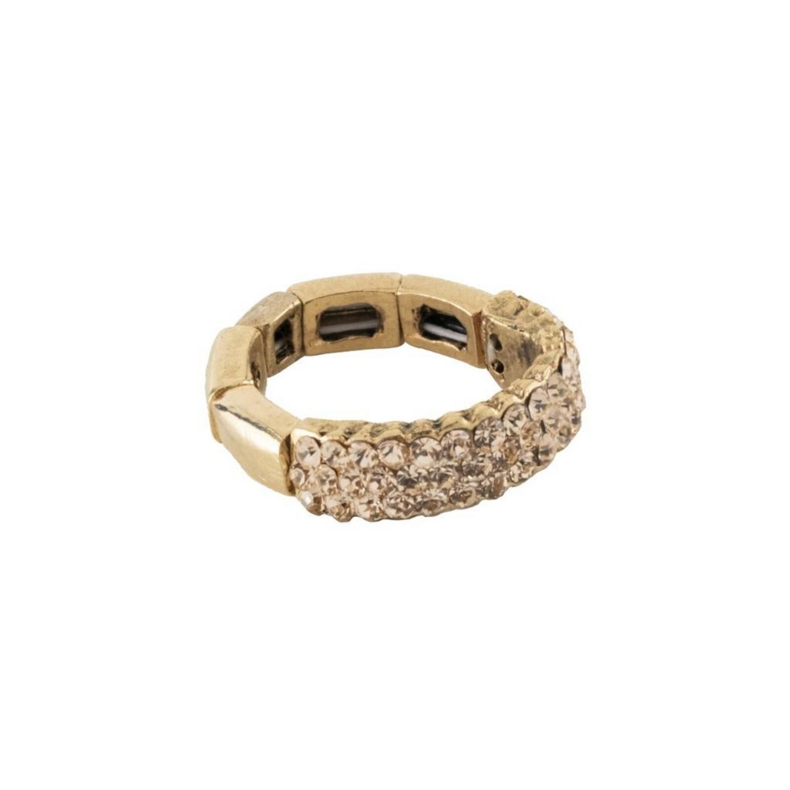 Anel Armazem Rr Bijoux Tres Fios Cristais Rose Dourado