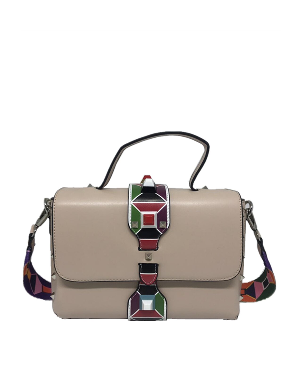 Bolsa SYS Fashion Casual Alça Colorida 8306 Bege
