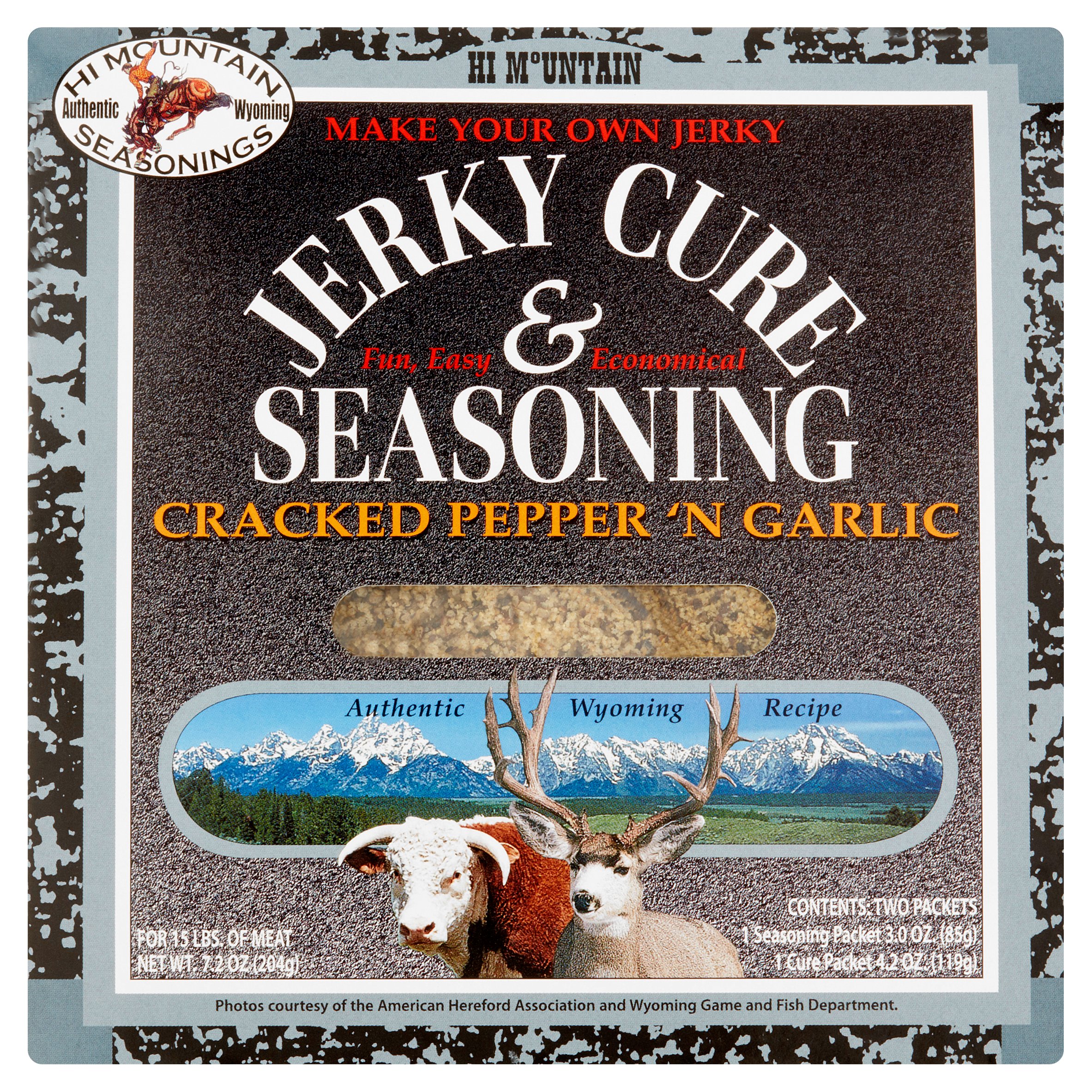 JERKY CURE & SEASONING, CRACKED PEPPER 'N GARLIC