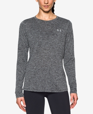 size S. Under Armour Women's Ua Tech Twist Crew Long Sleeve Top in Black