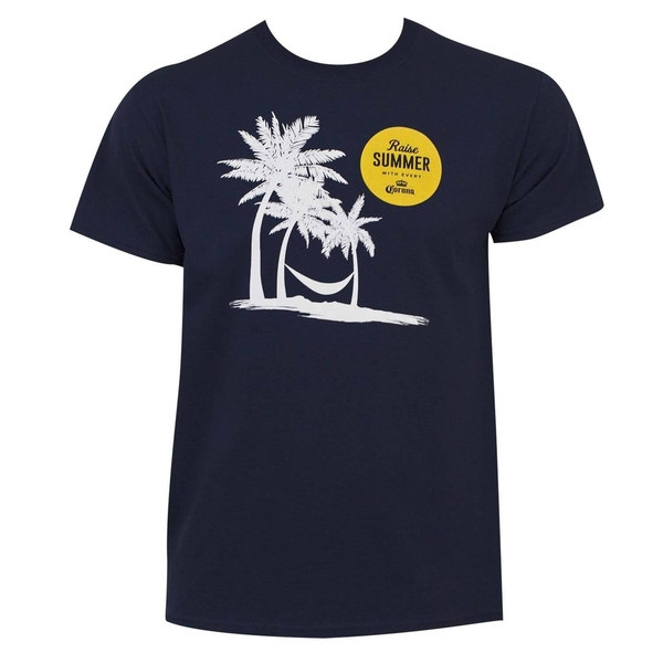 Men's Corona Extra Navy Blue Cotton Summer Promo T-shirt
