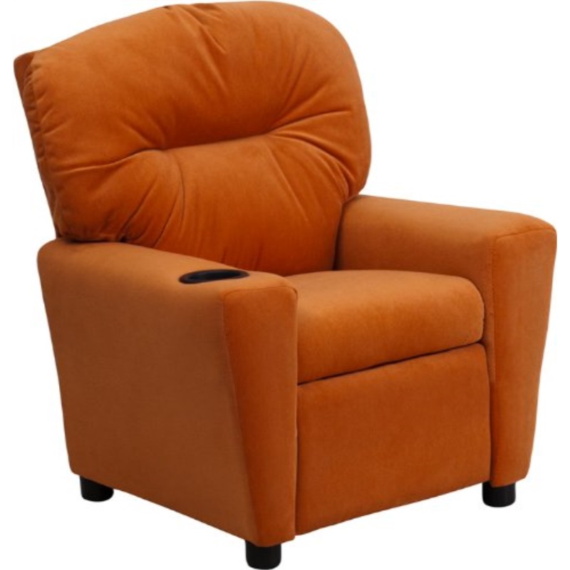 Offex Contemporary Orange Microfiber Kids Recliner with Cup Holder [of-BT-7950-KID-MIC-ORG-GG] - Not Available