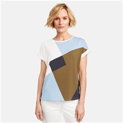 Gerry Weber Shirt with Patch Ecru/ Blue/ Khaki Druck (1-370316-35116-9201)
