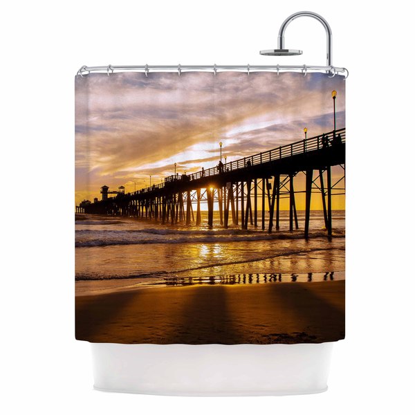 Kess InHouse Juan Paolo the Golden Hour Gold Orange Shower Curtain (69