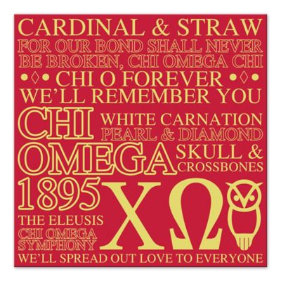 Chi Omega 16-Inch X 16-Inch Canvas Wall Art