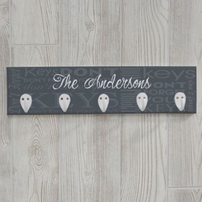 The Don't Forget Key Plaque Ensures That Keys Never Get Lost Again. the Key Hook Will Be Custom Printed with Any Family Name and Choice of Design