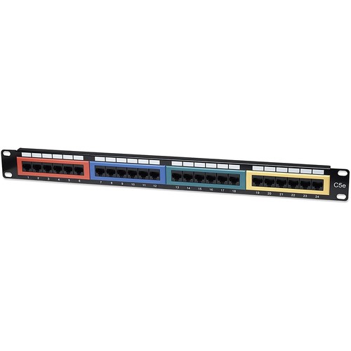 Intellinet Cat5E Color-Coded - Patch Panel - RJ-45 X 24 - 1U - 48,30cm (19) (513678)