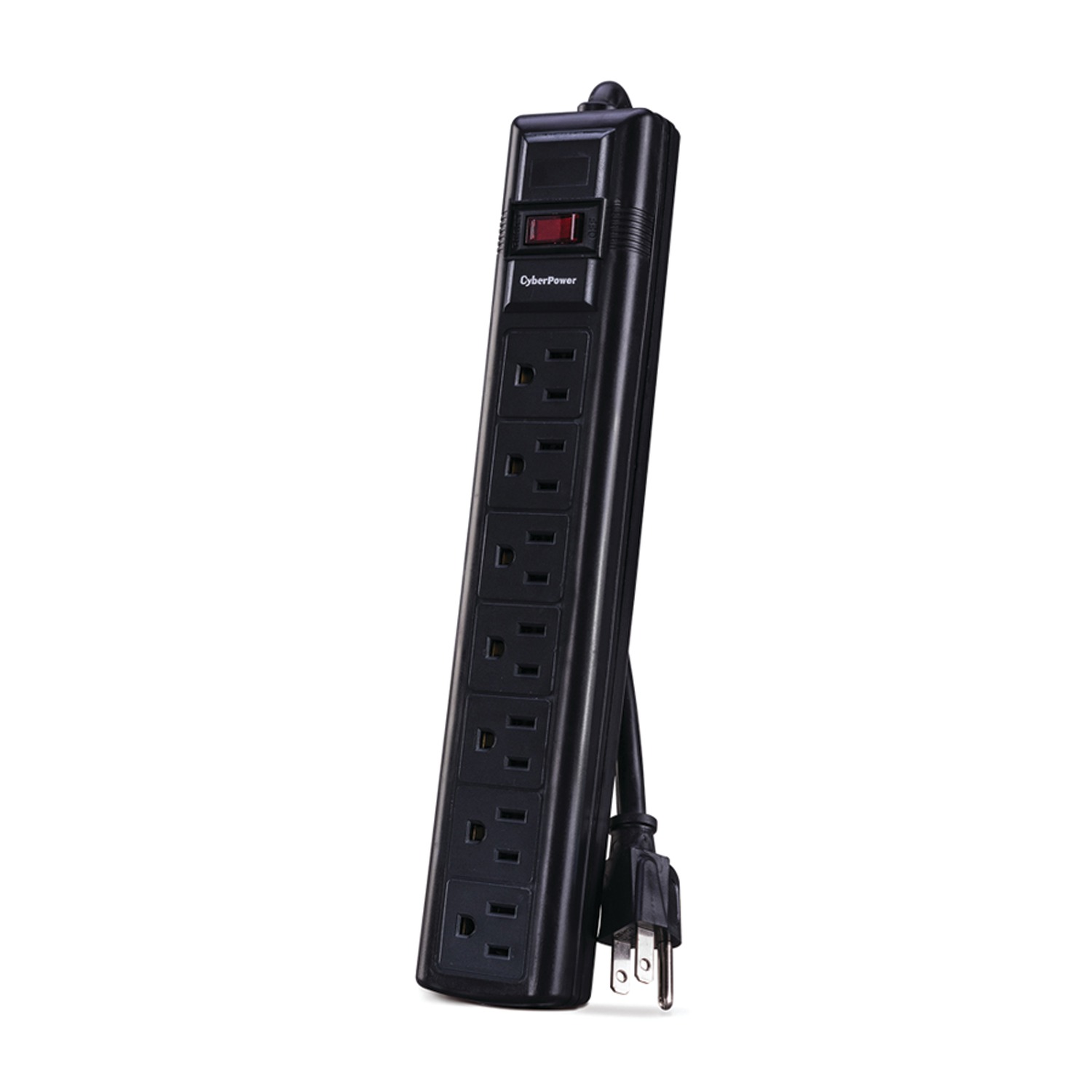 CyberPower CSB7012 Essential 7 - Outlet Surge with 1500 J - Clamping Voltage 800V, 12 Ft, NEMA 5-15P, EMI/RFI Filtration, Black, Lifetime Warranty