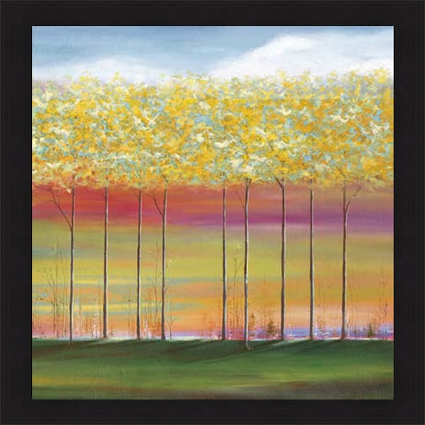 Mary Johnston 'Sun Setting Through Trees' Framed Art Print