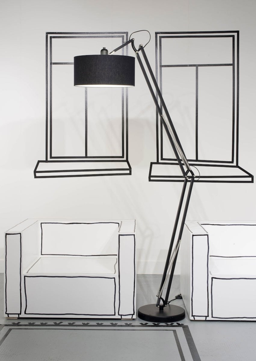 Milano Floor Lamp 4723 - Its About Romi - Black / Matte Black, Black / White