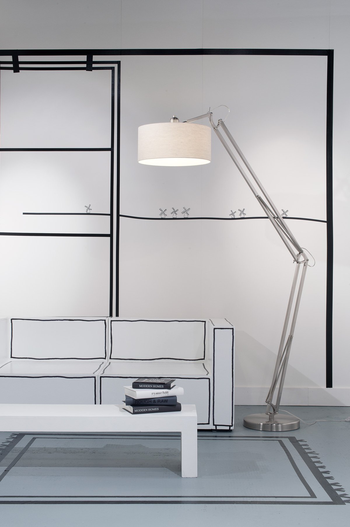 Milano Floor Lamp 4723 - Its About Romi - Black / Matte Black, White / Nickel