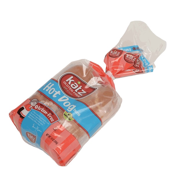 Katz Gluten Free Hot Dog Buns | Dairy, Nut and Gluten Free | Kosher (1 Pack of 4 Buns, 10 Ounce)