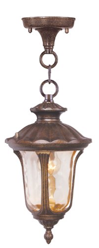 Livex Lighting 7668-50 Oxford 1 Light Outdoor Chain Hang, Moroccan Gold