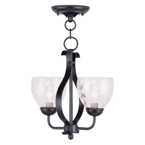Livex Brookside 4804-67 2-Light Convertible Chain Hang / Ceiling Mount in Olde Bronze