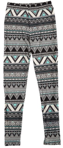 1st Kiss Juniors Mint Aztec Print Leggings One Size Mint Green Multi