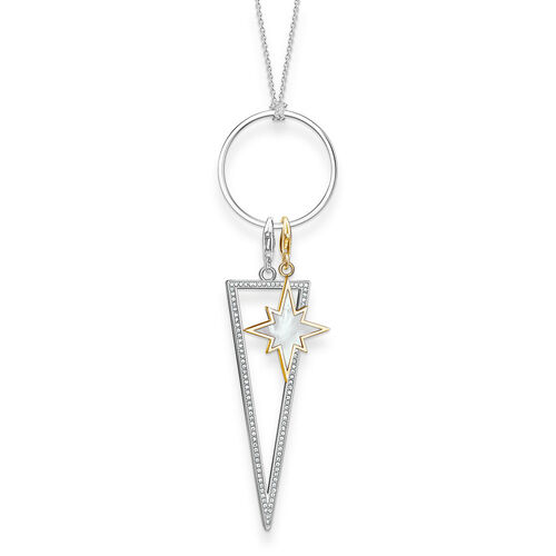 THOMAS SABO Charm-Halskette Mit Anhnger 925er Sterlingsilber; 750er Gelbgold Vergoldung, Silber, L70