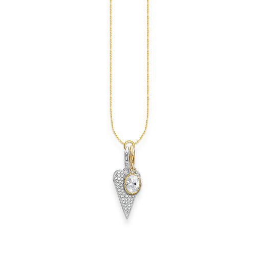 THOMAS SABO Charm-Halskette Mit Anhnger 925er Sterlingsilber; 750er Gelbgold Vergoldung, Silber, L45v