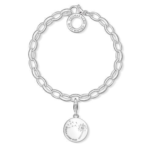 THOMAS SABO Charm-Armband Pusteblume WISHES COME TRUE 925er Sterlingsilber; 750er Gelbgold Und Rosgold Vergoldung, Silber, M