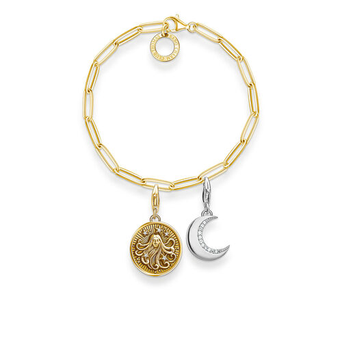 THOMAS SABO Charm-Armband Mit Anhnger 925er Sterlingsilber; 750er Gelbgold Vergoldung, Gold, L18.5