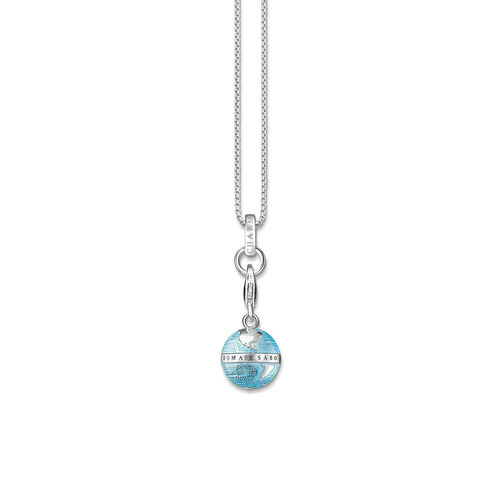 THOMAS SABO Charm-Kette Weltkugel 925er Sterlingsilber; 750er Gelbgold Und Rosgold Vergoldung, Silber, L42v