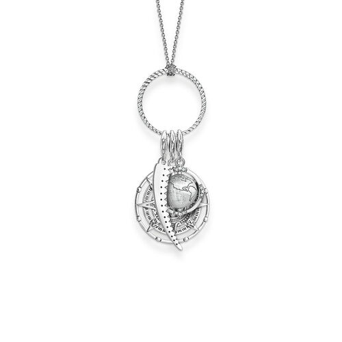 THOMAS SABO Charm-Halskette Mit Anhnger 925er Sterlingsilber, Geschwrzt, L90