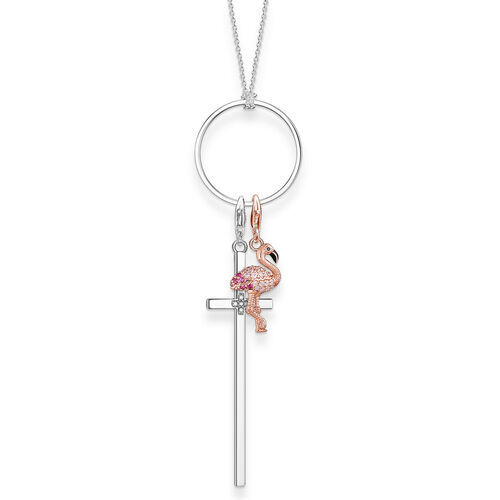 THOMAS SABO Charm-Halskette Mit Anhnger 925er Sterlingsilber; 750er Rosgold Vergoldung, Ros, L70