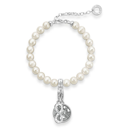 THOMAS SABO Charm-Armband Mit Anhnger 925er Sterlingsilber, Geschwrzt, Silber, L18.5v