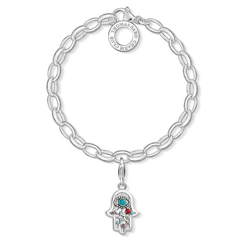 THOMAS SABO Charm-Armband Fatimas Hand 925er Sterlingsilber; 750er Gelbgold Und Rosgold Vergoldung, Silber, M
