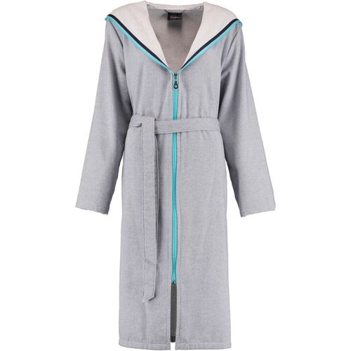 Caw Bademantel Damen Kapuze Denim 6331 Blau-trkis - 114, Blau, L