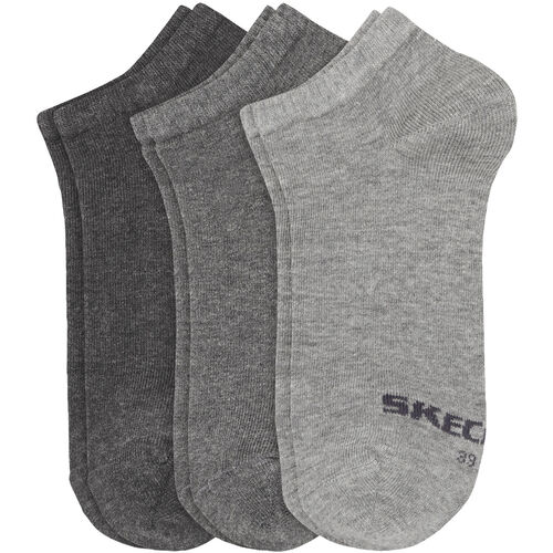 Skechers Sneaker-Socken, 3er-Pack, Uni, Label-Print, Fr Herren, 9300 Light Grey Melange, 43-46, 43-46