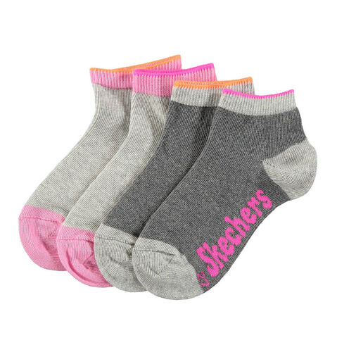 Skechers Sneakersocken, 4er-Pack, Zweifarbig, Fr Kinder, 0049 FOG, 39-42, 39-42