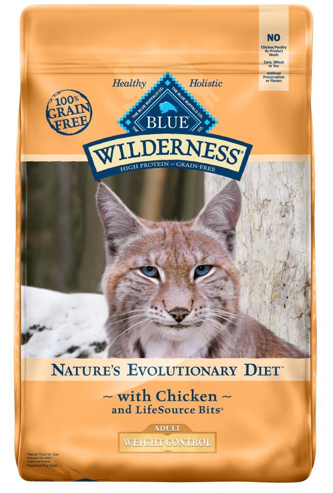 Blue Buffalo Wilderness Grain Free Weight Control Chicken Recipe  Dry Cat Food - 22 Lb Bag (2 X 11 Lb Bag)