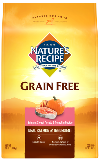 Nature's Recipe Grain-Free Salmon, Sweet Potato  Pumpkin Recipe Dry Dog Food - 48 Lb Bag (2 X 24 Lb Bag)
