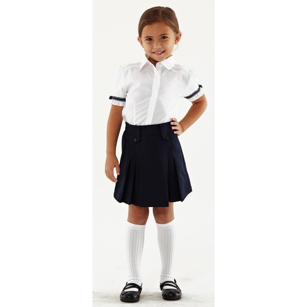 French Toast Girls Front Pleated Skirt with Tabs