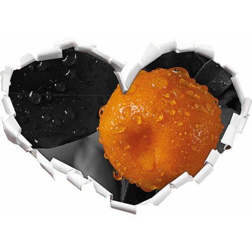 Orange Orange Juice Black Water Drop on Orange Wall Sticker East Urban Home Size: 64.5cm H X 92cm W X 0.02cm D