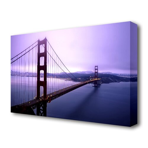 'Violet Hour and Fog Surround the Golden Gate Architecture' Photographic Print on Wrapped Canvas East Urban Home Size: 66 Cm H X 101.6 Cm W
