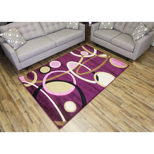 Machine-made Rosa 8654 Purple Polypropylene Area Rug (4' X 6')