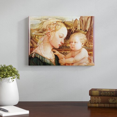 Detail of Madonna and Child with Angels, C.1455 by Filippo Lippi Framed Art Print East Urban Home Size: Small