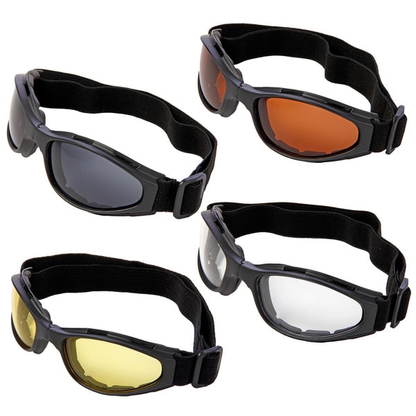 Hot Optix Dual Lens Folding Motorcycle Goggles (Black/Smoke)