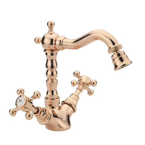 Allora Double Handle Horizontal Bidet Tap Tre Mercati Finish: Rose Gold