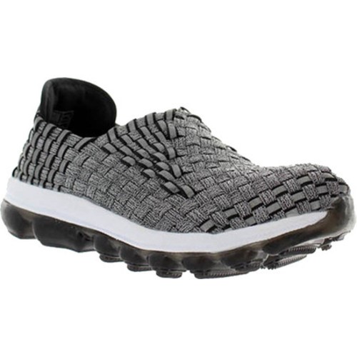 Women's Bernie Mev Gummies Gem Slip-on Sneaker, Size: 37 M, Pewter Black Reflective Stretch Nylon