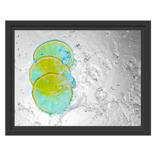 Sour Lemon Slices in Water Framed Graphic Art East Urban Home Size: 30cm H X 38cm W