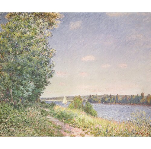 Normandy, the Water Path in the Evening, Sahurs, 1894 by Alfred Sisley Art Print on Canvas East Urban Home Size: Extra Large