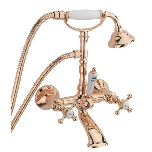 Allora Wall Mounted Bath Shower Mixer Tre Mercati Finish: Rose Gold