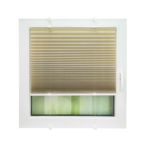 Promo Blackout Pleated Blind My Deco Size: 130cm L X 60cm W, Colour: Sand