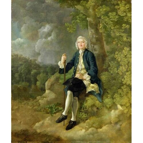 Mr Clayton Jones, C.1744-45 by Thomas Gainsborough Art Print in Black/Green East Urban Home Size: Small