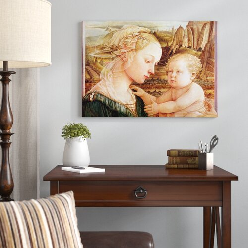 Detail of Madonna and Child with Angels, C.1455 by Filippo Lippi Art Print East Urban Home Size: Extra Large