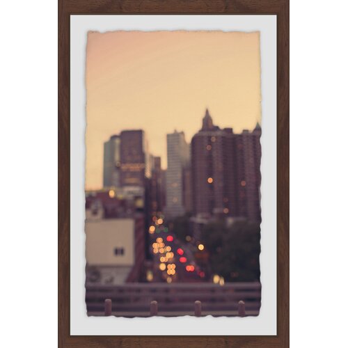 'Manhattan Golden Hour' Framed Photographic Print East Urban Home Size: 61 Cm H X 41 Cm W X 3 Cm D